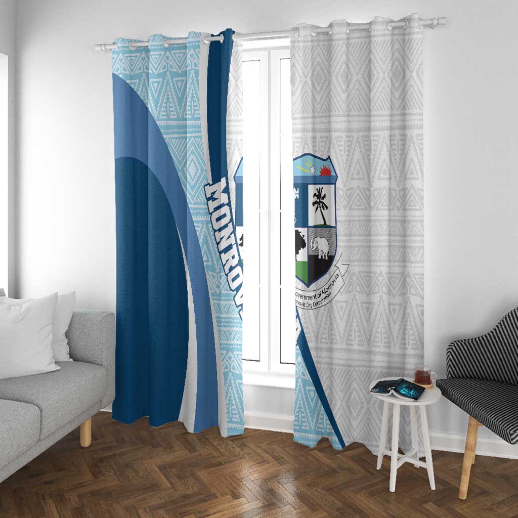 Afro Liberia Monrovia Capital Window Curtain African Pattern Curves Style