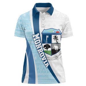 Afro Liberia Monrovia Capital Women Polo Shirt African Pattern Curves Style