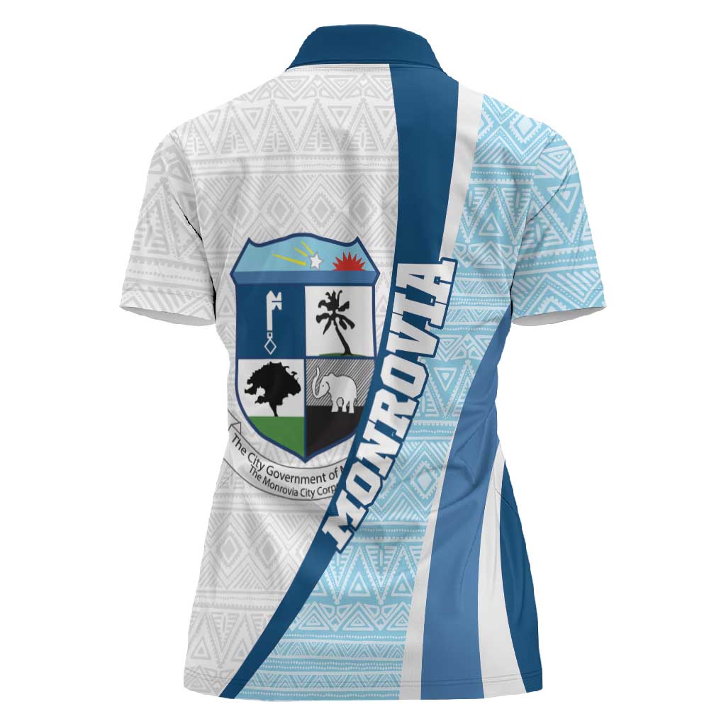 Afro Liberia Monrovia Capital Women Polo Shirt African Pattern Curves Style