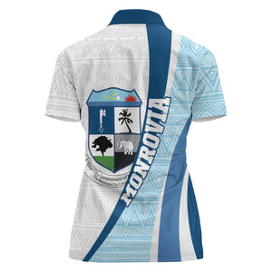Afro Liberia Monrovia Capital Women Polo Shirt African Pattern Curves Style