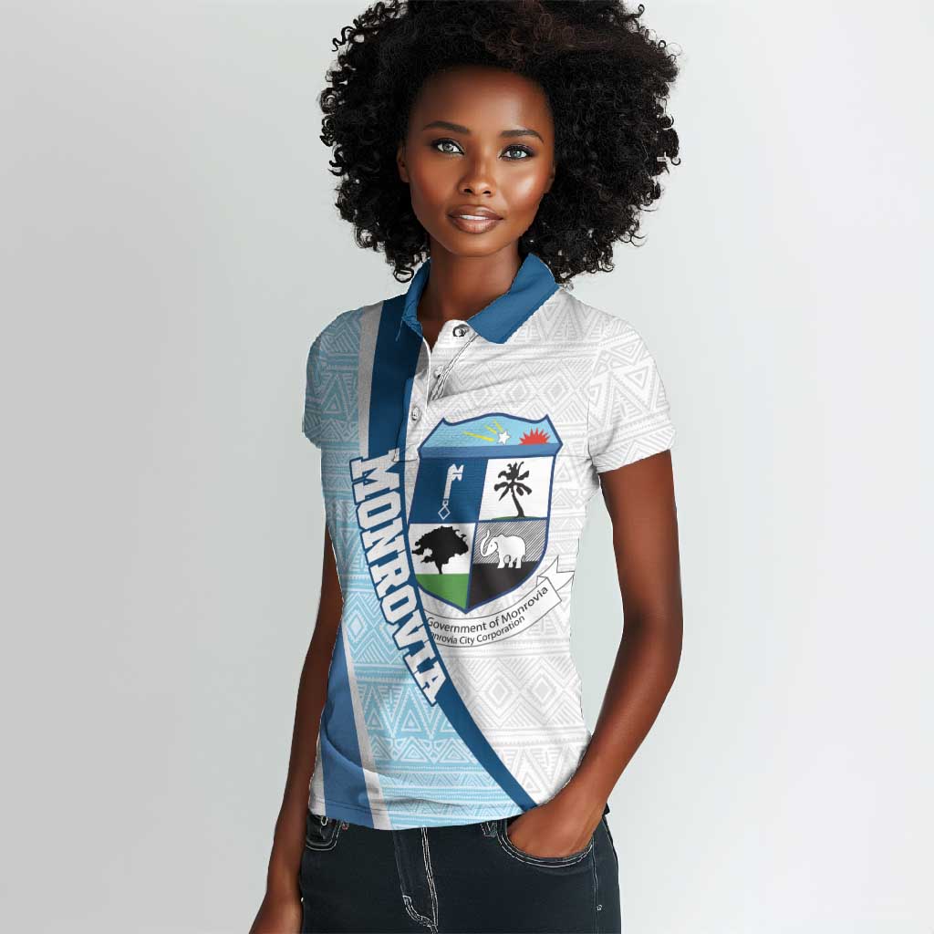 Afro Liberia Monrovia Capital Women Polo Shirt African Pattern Curves Style