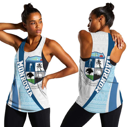 Afro Liberia Monrovia Capital Women Racerback Tank African Pattern Curves Style