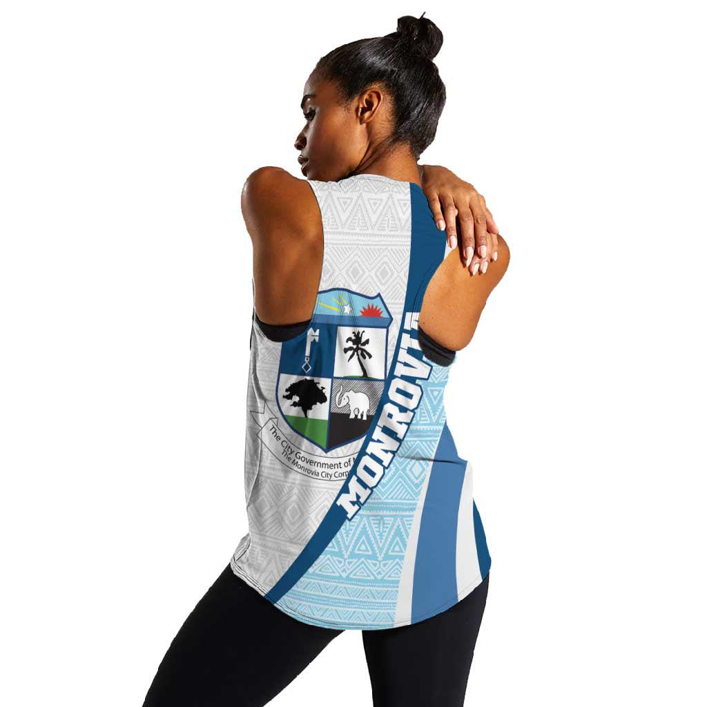 Afro Liberia Monrovia Capital Women Racerback Tank African Pattern Curves Style
