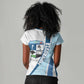 Afro Liberia Monrovia Capital Women V-Neck T-Shirt African Pattern Curves Style