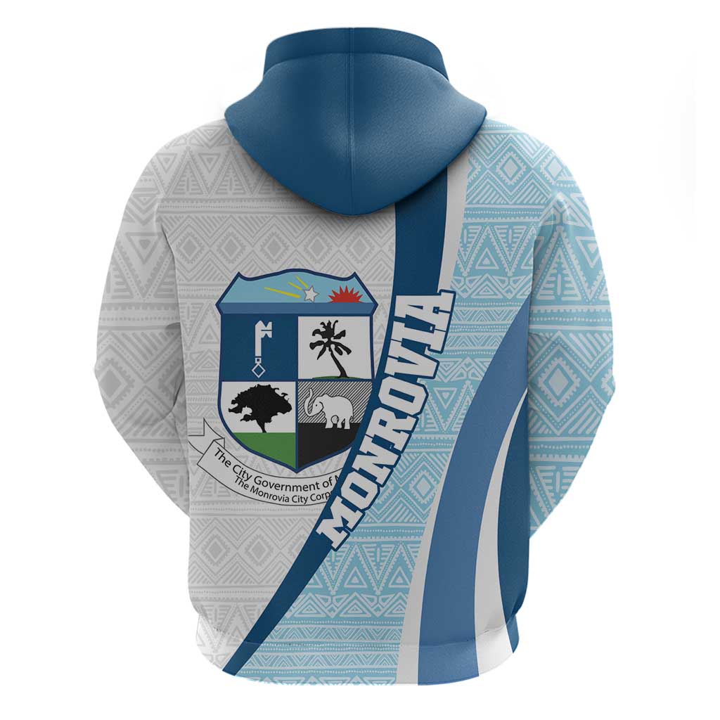 Afro Liberia Monrovia Capital Zip Hoodie African Pattern Curves Style