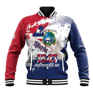 Afro Liberia 1847 Independence Day Baseball Jacket Coat Of Arms Grunge Style