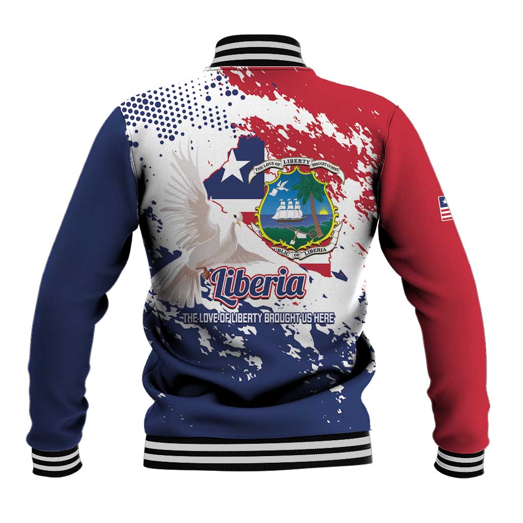 Afro Liberia 1847 Independence Day Baseball Jacket Coat Of Arms Grunge Style