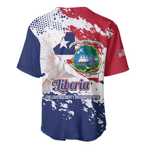 Afro Liberia 1847 Independence Day Baseball Jersey Coat Of Arms Grunge Style