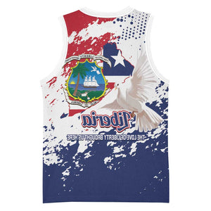 Afro Liberia 1847 Independence Day Basketball Jersey Coat Of Arms Grunge Style - African Pride
