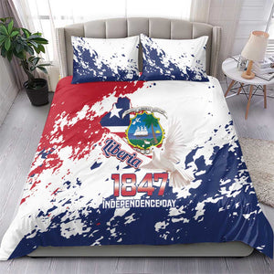 Afro Liberia 1847 Independence Day Bedding Set Coat Of Arms Grunge Style
