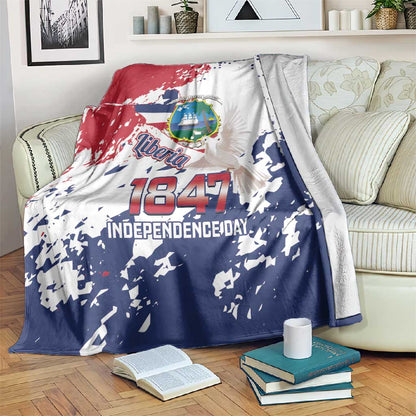 Afro Liberia 1847 Independence Day Blanket Coat Of Arms Grunge Style