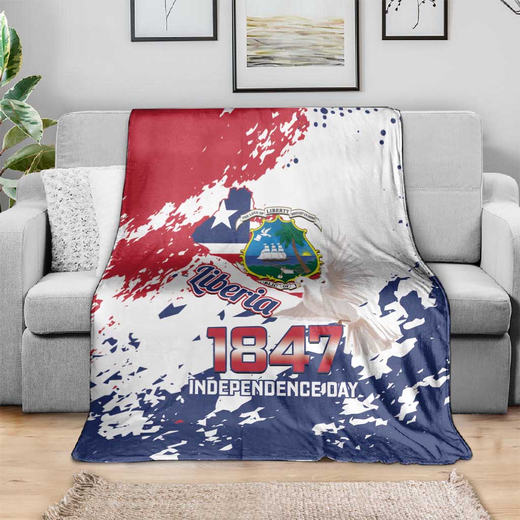 Afro Liberia 1847 Independence Day Blanket Coat Of Arms Grunge Style