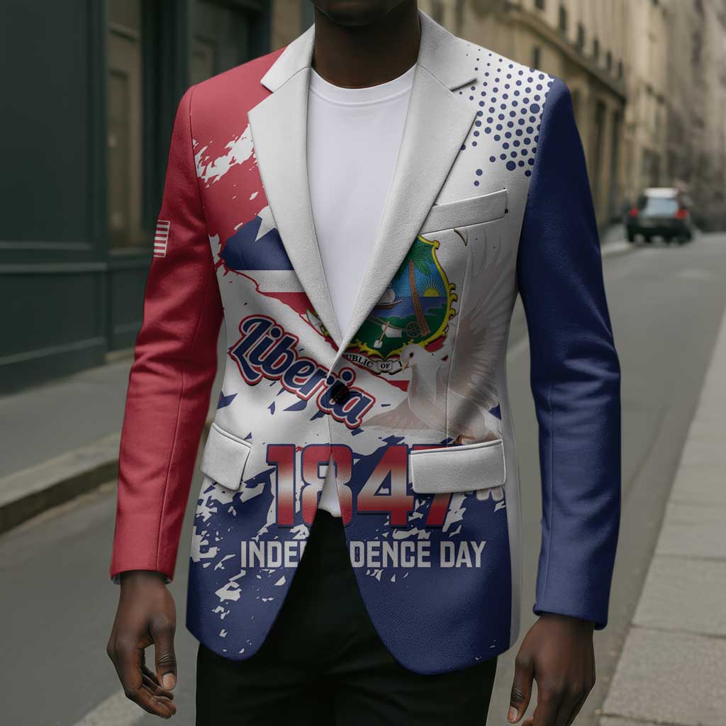 Liberia 1847 Independence Day Blazer Coat Of Arms Grunge Style