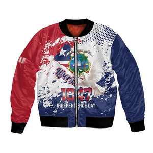 Afro Liberia 1847 Independence Day Bomber Jacket Coat Of Arms Grunge Style