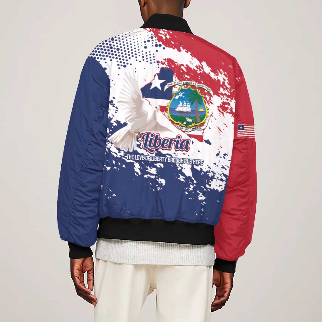 Afro Liberia 1847 Independence Day Bomber Jacket Coat Of Arms Grunge Style