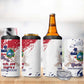 Afro Liberia 1847 Independence Day 4 in 1 Can Cooler Tumbler Coat Of Arms Grunge Style