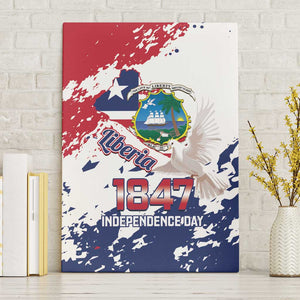 Afro Liberia 1847 Independence Day Canvas Wall Art Coat Of Arms Grunge Style