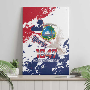 Afro Liberia 1847 Independence Day Canvas Wall Art Coat Of Arms Grunge Style