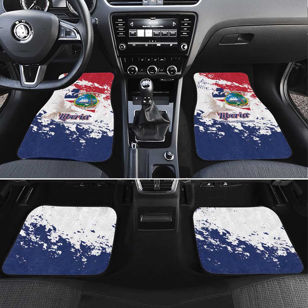 Afro Liberia 1847 Independence Day Car Mats Coat Of Arms Grunge Style