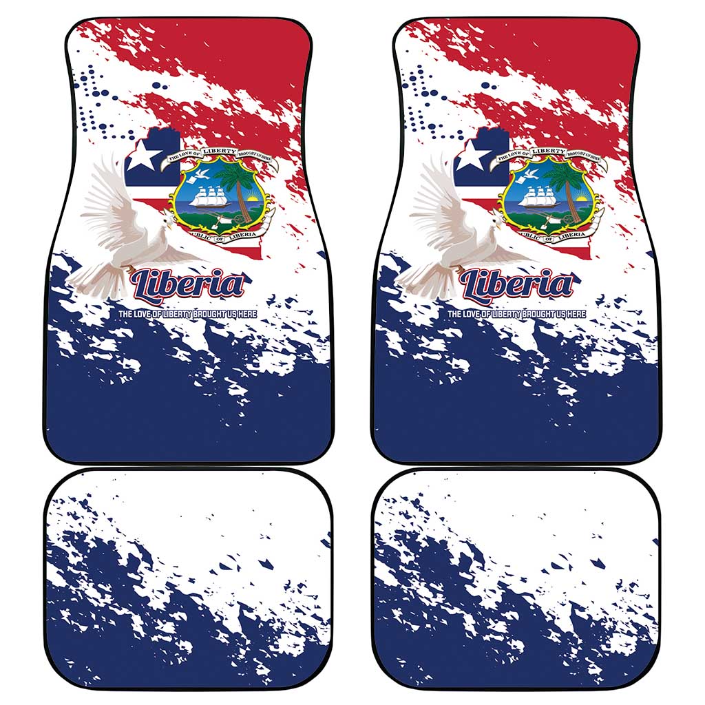 Afro Liberia 1847 Independence Day Car Mats Coat Of Arms Grunge Style