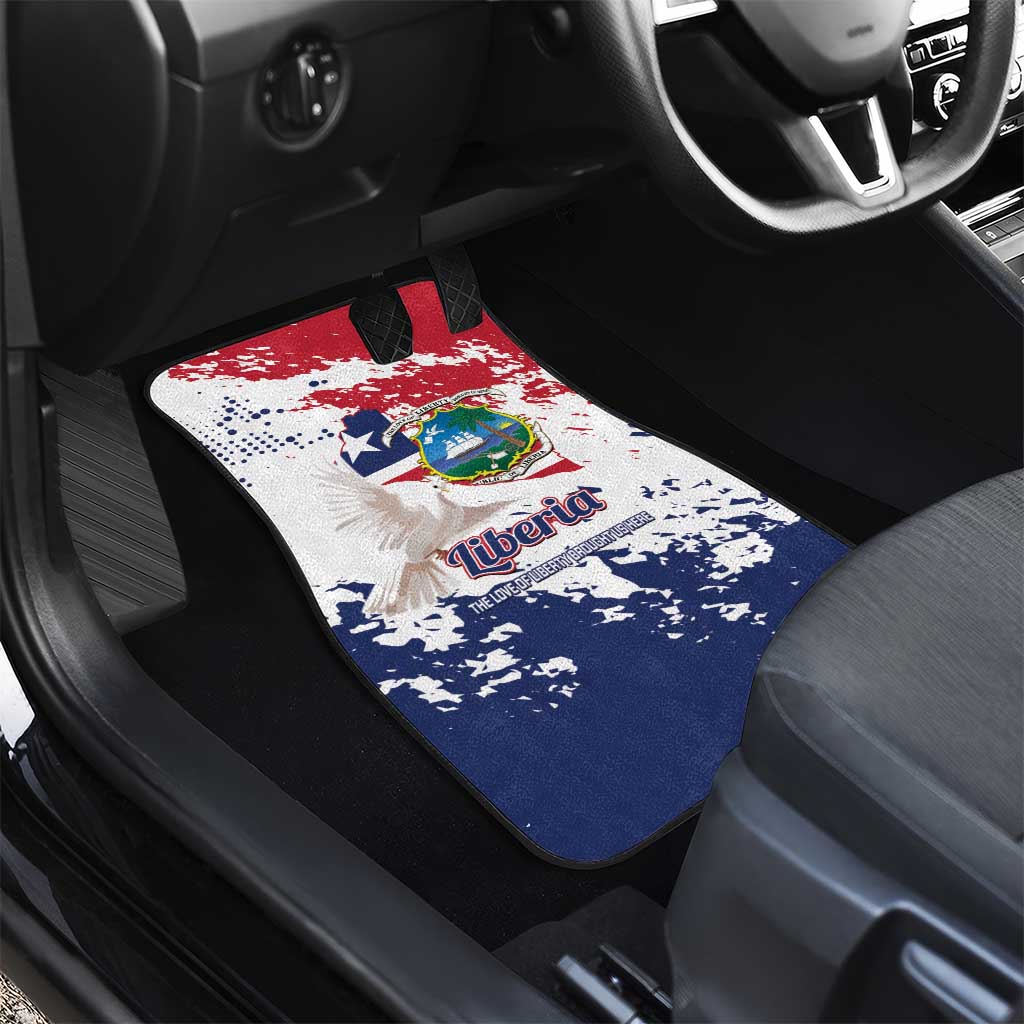 Afro Liberia 1847 Independence Day Car Mats Coat Of Arms Grunge Style