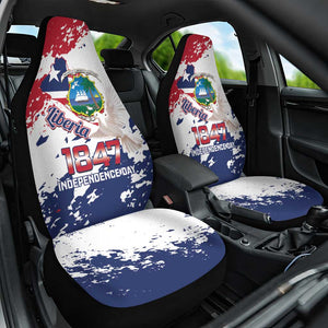 Afro Liberia 1847 Independence Day Car Seat Cover Coat Of Arms Grunge Style