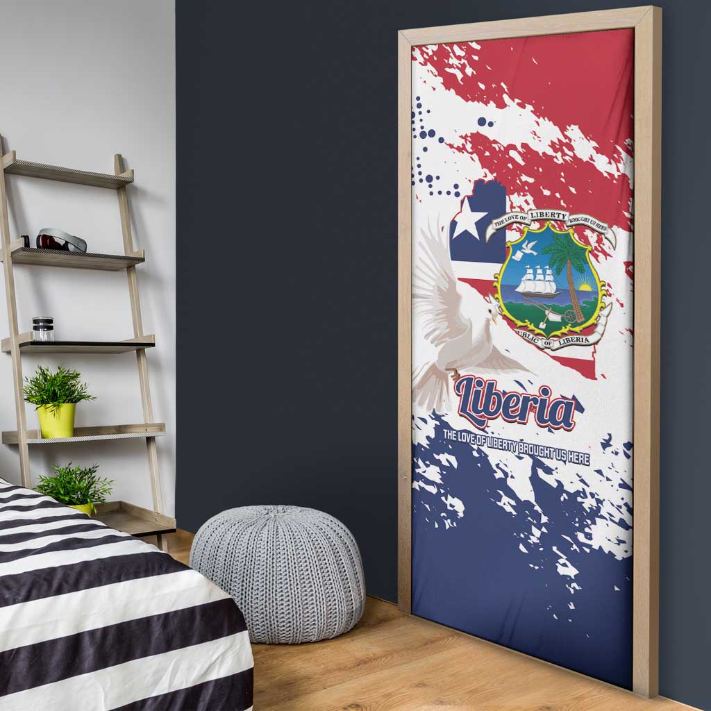 Liberia 1847 Independence Day Door Cover Coat Of Arms Grunge Style