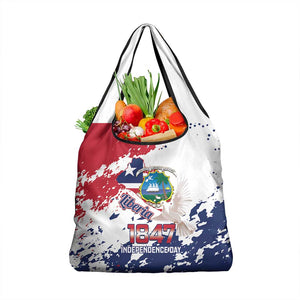 Afro Liberia 1847 Independence Day Grocery Bag Coat Of Arms Grunge Style