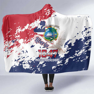 Afro Liberia 1847 Independence Day Hooded Blanket Coat Of Arms Grunge Style