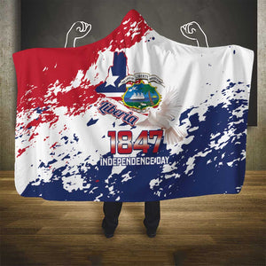 Afro Liberia 1847 Independence Day Hooded Blanket Coat Of Arms Grunge Style