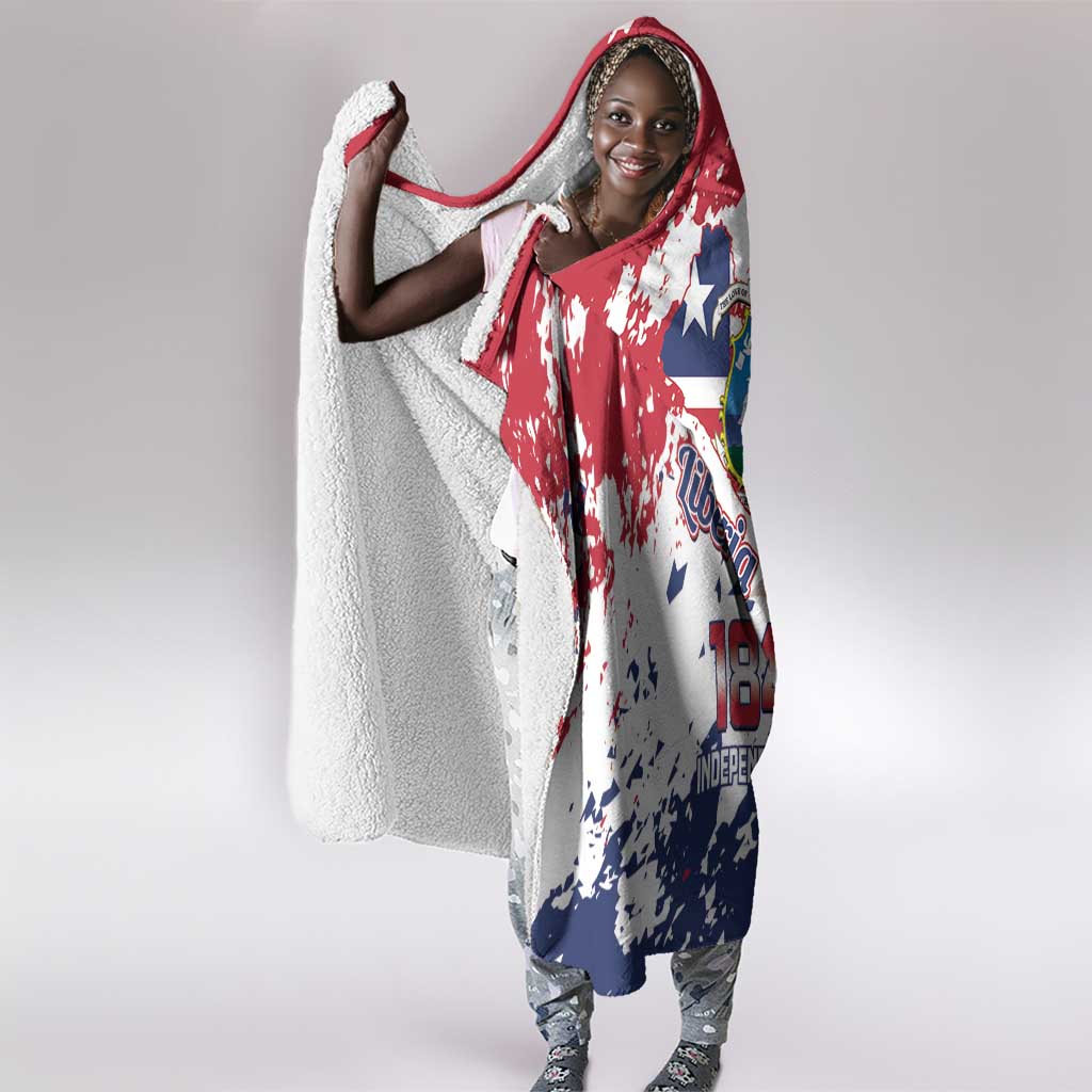 Afro Liberia 1847 Independence Day Hooded Blanket Coat Of Arms Grunge Style