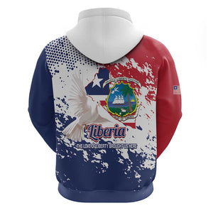Afro Liberia 1847 Independence Day Hoodie Coat Of Arms Grunge Style
