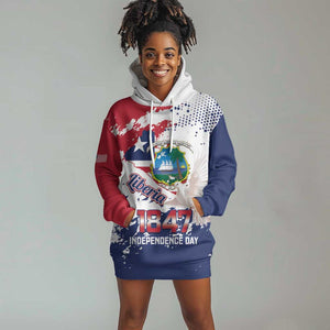 Afro Liberia 1847 Independence Day Hoodie Dress Coat Of Arms Grunge Style