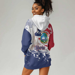 Afro Liberia 1847 Independence Day Hoodie Dress Coat Of Arms Grunge Style