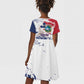 Afro Liberia 1847 Independence Day Kid Short Sleeve Dress Coat Of Arms Grunge Style