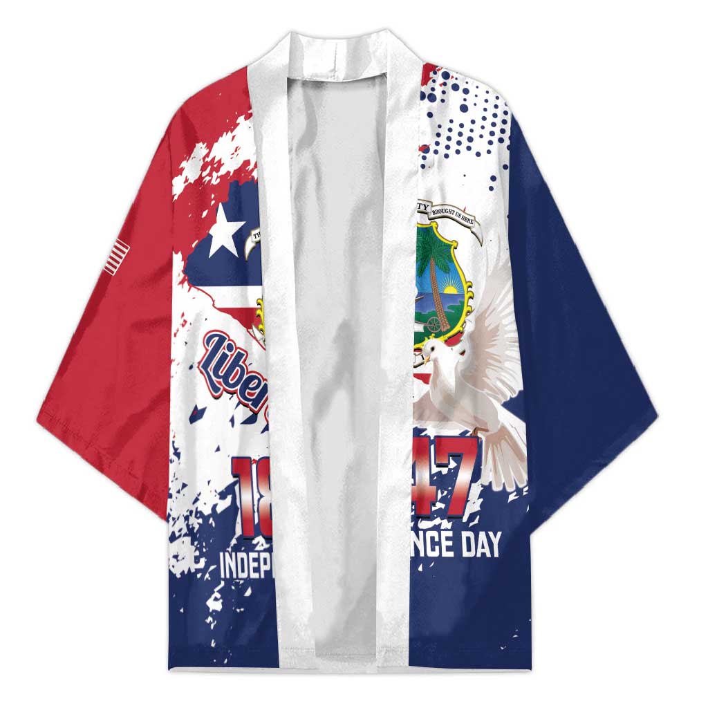 Liberia 1847 Independence Day Kimono Coat Of Arms Grunge Style
