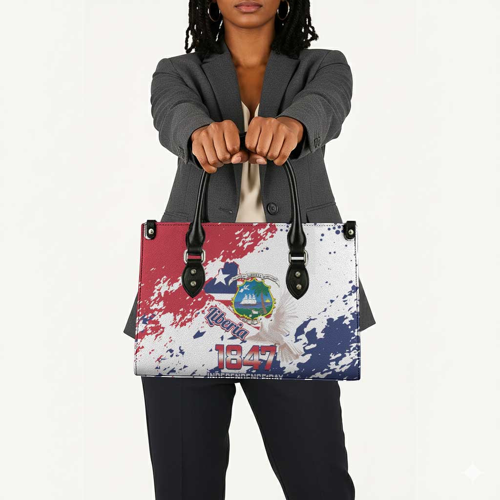 Liberia 1847 Independence Day Leather Bag Coat Of Arms Grunge Style