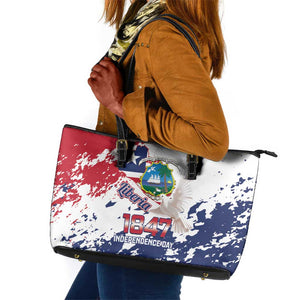 Afro Liberia 1847 Independence Day Leather Tote Bag Coat Of Arms Grunge Style