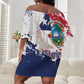 Afro Liberia 1847 Independence Day Off Shoulder Short Dress Coat Of Arms Grunge Style