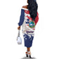 Afro Liberia 1847 Independence Day Off The Shoulder Long Sleeve Dress Coat Of Arms Grunge Style