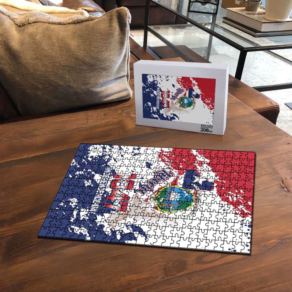 Liberia 1847 Independence Day Puzzle Coat Of Arms Grunge Style