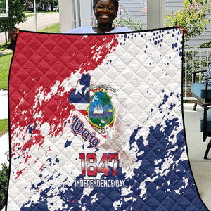 Afro Liberia 1847 Independence Day Quilt Coat Of Arms Grunge Style