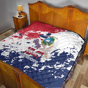 Afro Liberia 1847 Independence Day Quilt Coat Of Arms Grunge Style