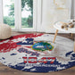 Afro Liberia 1847 Independence Day Round Carpet Coat Of Arms Grunge Style