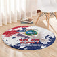 Afro Liberia 1847 Independence Day Round Carpet Coat Of Arms Grunge Style