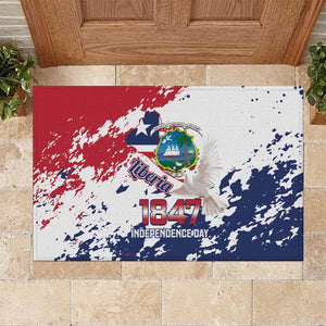 Afro Liberia 1847 Independence Day Rubber Doormat Coat Of Arms Grunge Style