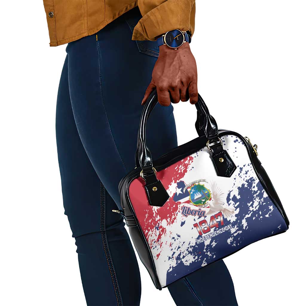 Afro Liberia 1847 Independence Day Shoulder Handbag Coat Of Arms Grunge Style