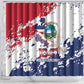 Afro Liberia 1847 Independence Day Shower Curtain Coat Of Arms Grunge Style