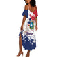 Afro Liberia 1847 Independence Day Summer Maxi Dress Coat Of Arms Grunge Style