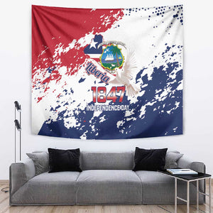 Afro Liberia 1847 Independence Day Tapestry Coat Of Arms Grunge Style
